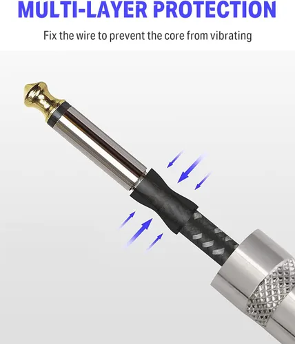 Miniatura 5 de Donner - Cable de guitarra de 10 pies, cable de instrumento eléctrico, cable AMP para bajo para guitarra eléctrica, amplificador de bajo, audio