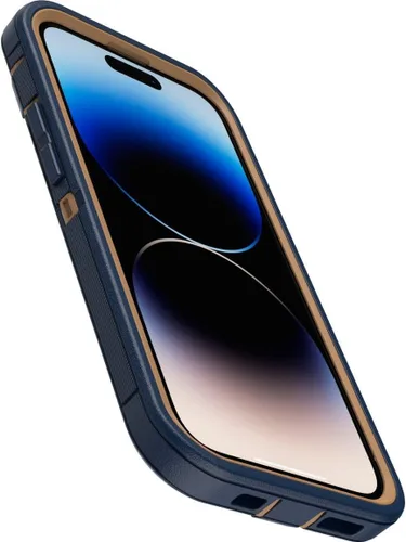 Miniatura 4 de OtterBox Funda para iPhone 14 Pro (solamente) Defender Series - Zapatos de gamuza azul (azul), resistente y duradero, con protección de puerto, Azul
