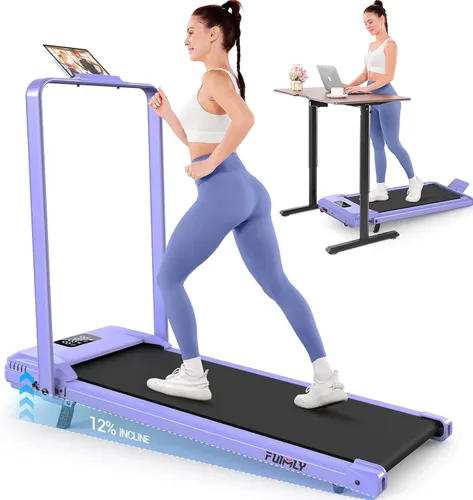 Miniatura 8 de FUNMILY Cinta de Correr Plegable con Almohadilla de Caminata Mejorada con Inclinación del 12%/15% y Barra de Manejo, Cintas de Correr Compactas