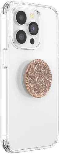 Miniatura 3 de Agarre para teléfono PopSockets con soporte expandible, agarre adhesivo - Confeti de aluminio oro rosa Lámina de oro rosa