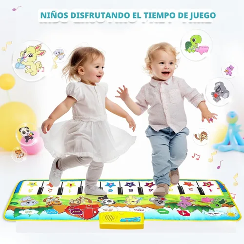 Miniatura 4 de M SANMERSEN Tapete de piano, 39.5 x 14 pulgadas, tapete musical para piano de piso, tapete para teclado de piano de piso, 8 sonidos de instrumentos