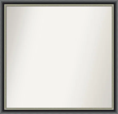 Miniatura 60 de Amanti Art Espejo de baño negro para sobre el fregadero, 23 x 23 pulgadas, espejo cuadrado negro Ashton, marco de madera tradicional mediano, se
