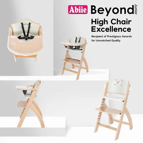 Miniatura 6 de Abiie Beyond Junior - Silla Alta de Madera con Bandeja - Silla Alta Ajustable y Convertible para Bebés y Niños Pequeños - 6 Meses a 250 Lb - Cojín