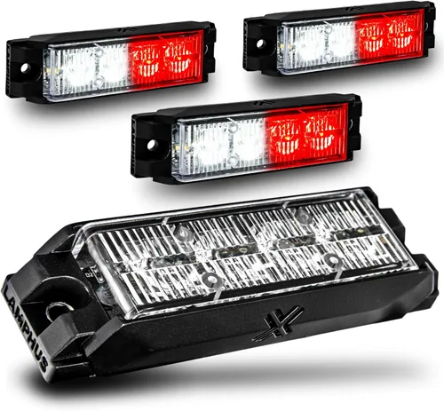 Miniatura 13 de LAMPHUS NanoFlare - Luz de advertencia estroboscópica de 5 pulgadas y 6 W, color blanco ámbar, luz de advertencia estroboscópica para parrilla