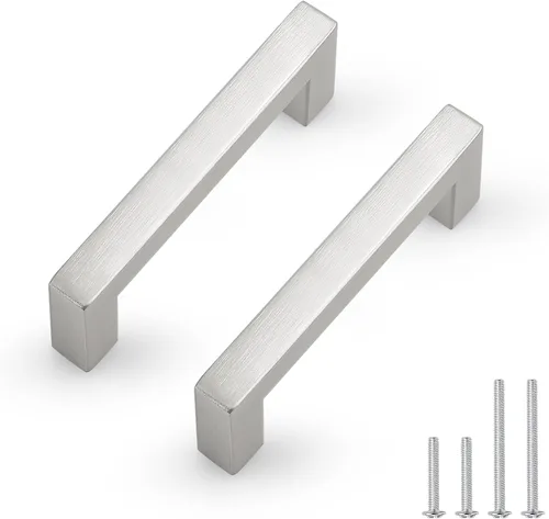 Miniatura 19 de Probrico - Tiradores cuadrados de acero inoxidable para puerta de armario o cajón, color negro, 0.5 pulgadas de ancho