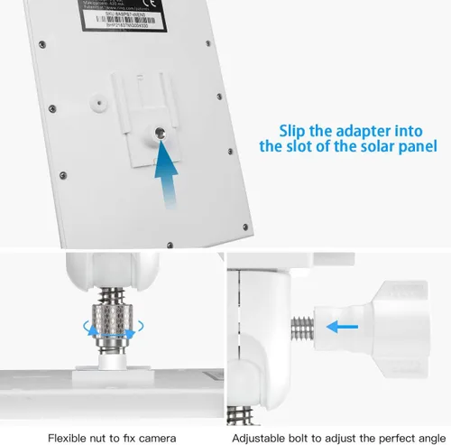 Miniatura 6 de HOLACA Soporte de canalón resistente a la intemperie para panel solar de anillo, accesorios de montaje al aire libre de aleación de aluminio Blanco