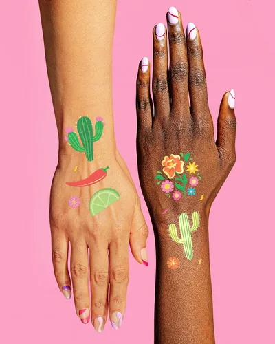 Miniatura 4 de xo, Fetti Fiesta Party Supplies - Tatuajes metálicos - 52 estilos Decoraciones del Cinco de Mayo, despedida de soltera de fiesta final +