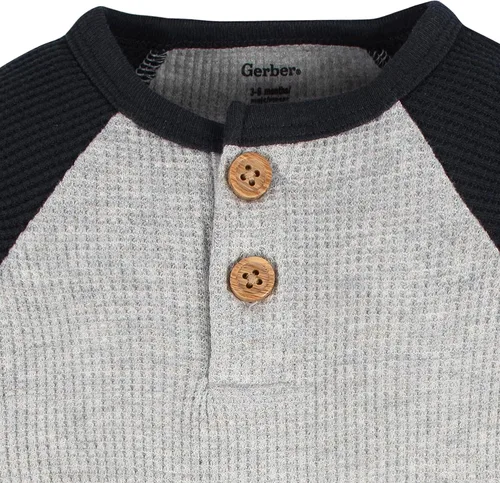 Miniatura 4 de Gerber Paquete de 2 mamelucos Henley de manga larga para bebé niño