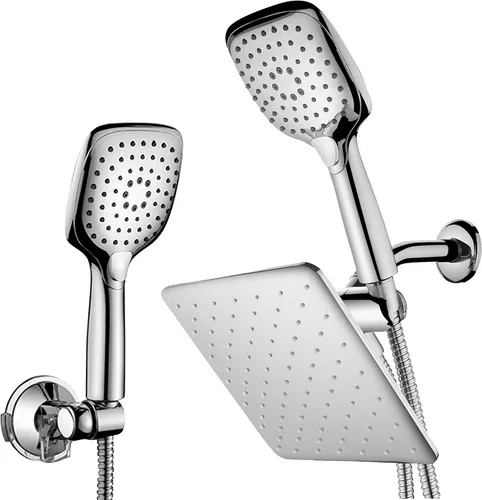 HotelSpa - Cabezal de ducha tipo lluvia de 10.5 pulgadas, práctico botón de control de flujo con botón pulsador para un fácil manejo con una sola