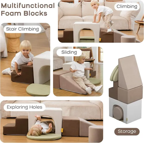 Miniatura 2 de BanaSuper Juego de Bloques de Espuma para Escalar para Niños - 7 Piezas de Juguetes de Escalada para Niños Pequeños, Desarrollo Motor Grueso 7