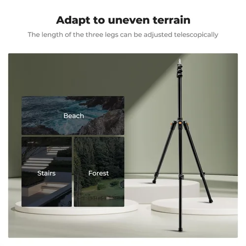 Miniatura 2 de K&F CONCEPT Soporte de fotografía extensible, trípode de aluminio ajustable de 6.56 pies/78.7 pulgadas con tornillo de 1/4 pulgadas, trípode