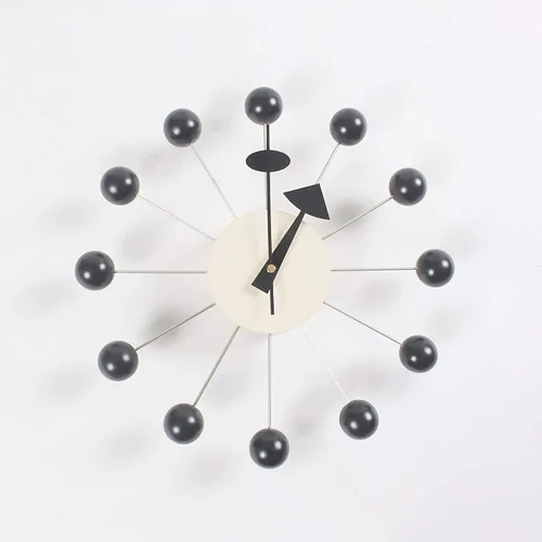 Miniatura 5 de SHISEDECO Reloj asterisco moderno en negro, sin tictac, diseño retro de mediados de siglo, reloj de cuarzo de pared silencioso decorativo