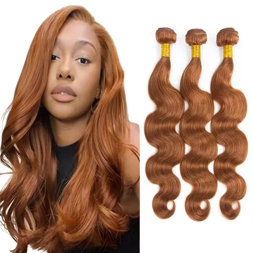 Miniatura 79 de Color 30 paquetes de cabello humano marrón onda del cuerpo paquetes 8 10 12 pulgadas brasileño virgen Remy extensiones de cabello humano doble trama