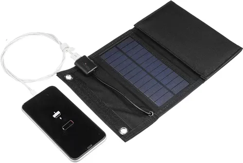 Miniatura 7 de Panel solar portátil de 20 W, carga de emergencia al aire libre, impermeable, plegable (salidas USB de 5 V/1.2 A) (camuflaje de 15 W)