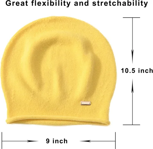 Miniatura 4 de jaxmonoy Gorro de punto holgado de cachemira para mujer, gorro de invierno suave y cálido de lana para mujer