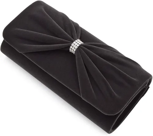 Miniatura 3 de Elegante bolso de noche de terciopelo con lazo frontal de diamantes de imitación