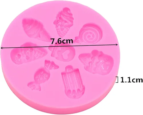 Miniatura 2 de Juego de moldes de silicona para galletas de caramelo de caramelo, proyectos de herramientas de elaboración de fondant epoxi, colgante de fondant