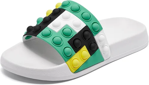 Engtoy Sandalias para niños y niñas, unisex, ligeras, antideslizantes, puntera abierta, cómodas, para ducha, playa, divertidas sandalias