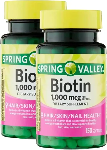 Biotina 1000 mcg – 150 cápsulas blandas, suplemento de biotina sin gluten, apoya diariamente la salud del cabello, la piel y las uñas vitaminas para