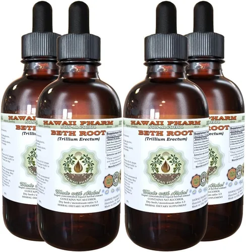 Miniatura 9 de Hawaii Pharm Beth Extracto líquido sin alcohol, Beth (Trillium Erectum) Suplemento herbario natural de glicerita de raíz seca, 2 onzas