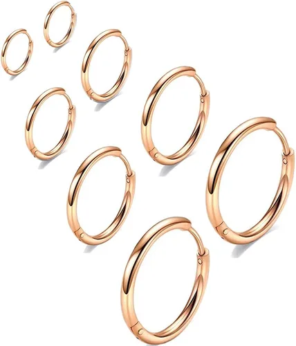 Aretes de acero inoxidable 316L, argollas de 1564, 516, 2564, 716, 1532 y 3564 pulgadas, arracadas hipoalergénicas, para el cartílago, hélix,