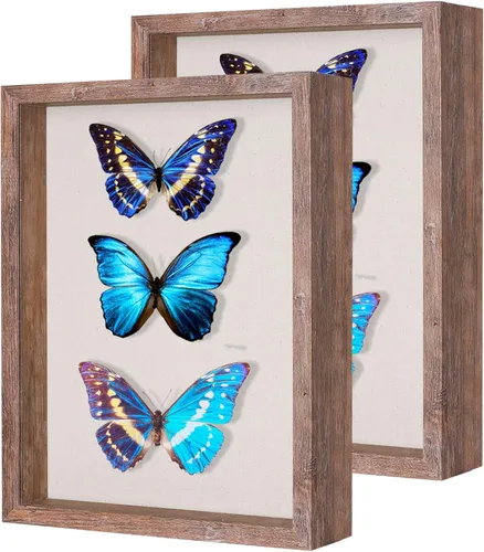 Miniatura 46 de Marco de caja de sombra pequeña de 5 x 5 con parte trasera de lino, resistente vitrina de memoria de flores, imágenes, medallas y más, color negro