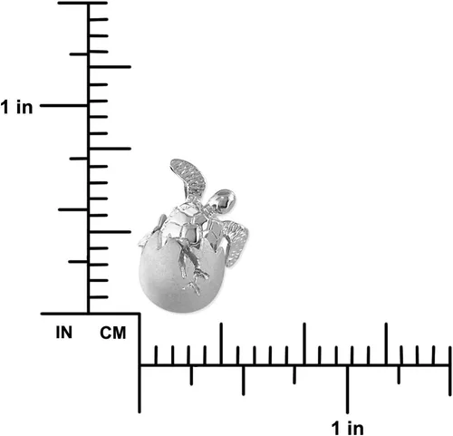 Miniatura 3 de Collar con colgante de huevo de cría de tortuga bebé de plata esterlina, extensor de 16+2 pulgadas