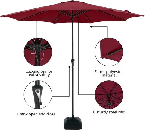 Miniatura 2 de COBANA Patio Umbrella with Base Included, Outdoor Market Table Umbrella with Umbrella Stand Weights