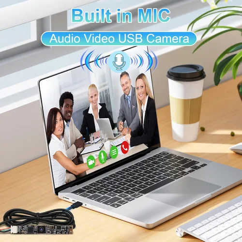 Miniatura 3 de ELP Cámara USB de enfoque automático de 16 MP con micrófono - Mini cámara UVC USB2.0 Lightburn - Lente sin distorsión de 68 grados