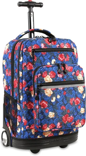 Miniatura 15 de J World Sundance Mochila Rodante para Laptop para Niñas y Niños. Mochila Escolar con Ruedas, Rombos negro, 20 pulgadas