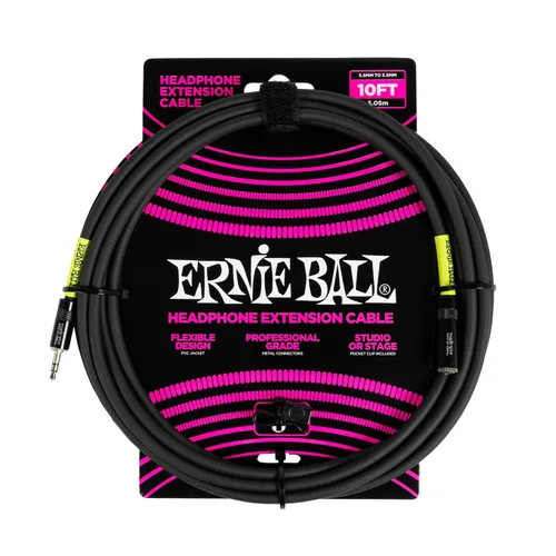 Miniatura 3 de Ernie Ball Cable de extensión de auriculares 1/4 a 0.138 in 10ft - Negro
