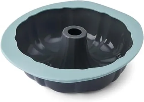 Miniatura 12 de Chicago Metallic Molde de silicona para magdalenas de 12 tazas, color azul, antiadherente con borde reforzado con alambre, apto para horno hasta 428