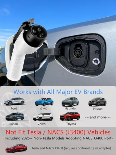 Miniatura 2 de Cargador EV, 16Amp 110V/240V Portátil Nivel 1 Nivel 2 Estación de carga de vehículos eléctricos con enchufe NEMA 6-20 y adaptador NEMA 5-15