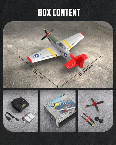Miniatura 10 de VOLANTEXRC Avión RC, control remoto de 4 canales, avión de combate RTF con giroscopio de 6 ejes, 3 modos y acrobacias aéreas fáciles de volar, avión
