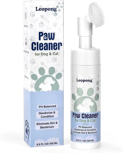 Leopong Limpiador de Patas para Perros y Lavado de Pies para Gatos - Espuma Mousse Suave Sin Enjuague - Limpiador Desodorizante con pH Balanceado