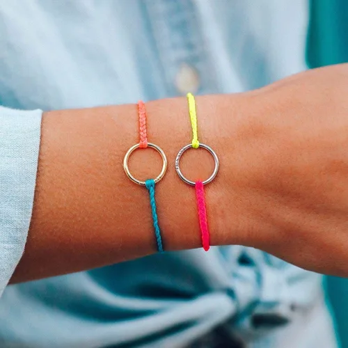 Miniatura 3 de Pura Vida Pulsera de círculo completo de dos tonos de oro o plata impermeable ajustable