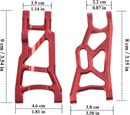 Miniatura 3 de Hosim Juego de brazos A de suspensión delantera y trasera de aluminio a control remoto, barra de amarre para 1/10 Slash 2WD RC Car Upgrade Parts Hop