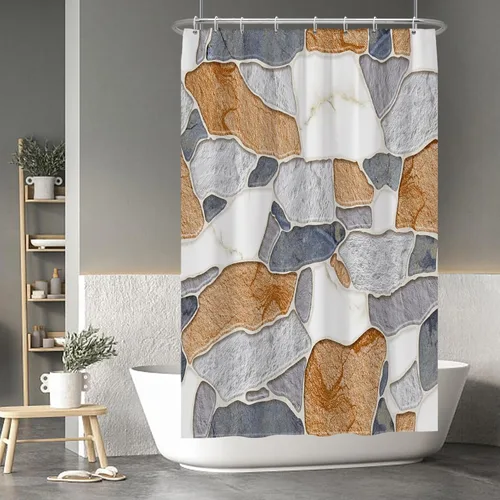 Miniatura 127 de Baocicoo - Cortina de ducha de abeja de miel, diseño de abeja de caricaturas, pista voladora, rústica, floral, para baño, decoración de bañera