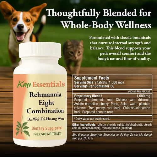 Miniatura 3 de Kan Herb Company Rehmannia Eight Combination - Mezcla tradicional de hierbas chinas para perros y gatos para apoyar la salud renal, vitalidad