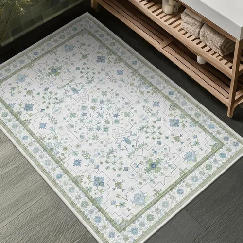 Miniatura 132 de Alfombra Boho Negra para Sala de Estar - Alfombra de Área Lavable de 10x14 Pies, Alfombras de Comedor para Debajo de la Mesa, Alfombra Suave de Pelo