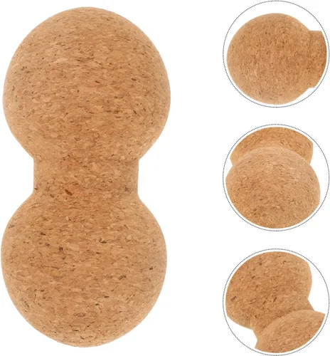 Miniatura 7 de TIDTALEO Bola de masaje de corcho y cacahuete de 3.1 x 6.3 in, antideslizante, rodillo de fitness para espalda, cuello, cintura, relajación muscular