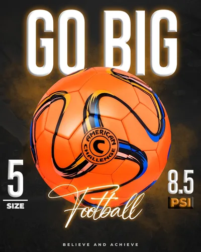 Miniatura 5 de American Challenge Brasilia - Balón de fútbol – Tamaños 5, 4, 3 y 2 – Balón de fútbol de entrenamiento para jóvenes y adultos para práctica