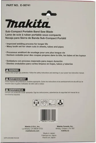 Miniatura 3 de Makita E-08741 28-3/4" 18 TPI Hoja de sierra de cinta portátil subcompacta bimetálica, 5/pk