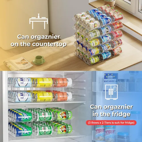 Miniatura 5 de Organizador de latas BingoHive para despensa apilable de 5 niveles, organizador de almacenamiento de latas para despensa, organizador de latas