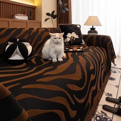 ROOMLIFE Funda de sofá con estampado de leopardo para sofá de 3 plazas, lavable, protector de muebles para perros, funda de sofá suave y