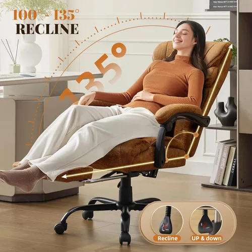 Miniatura 6 de Sillas de oficina grandes y altas con reposapiés, silla ergonómica para juegos de 500 libras de ancho, sillas de computadora ejecutivas reclinables
