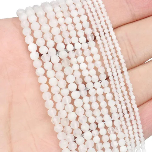 Miniatura 42 de 180 piezas 2mm Cuentas de piedras preciosas de turquesa africana natural facetada redonda suelta para hacer joyas