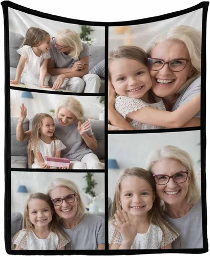 Miniatura 29 de Manta personalizada con tus fotos favoritas, manta personalizada con mis propias imágenes para familia, mamá, papá, hija, hijo, perro, hermanas