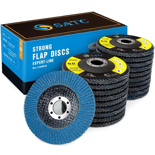 Miniatura 9 de S SATC Discos de aleta de 4-1/2 pulgadas de grano 40 de circonio tipo 29 discos abrasivos para amoladora angular, paquete de 20