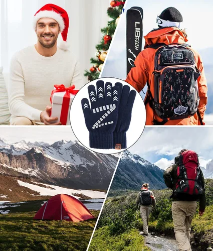 Miniatura 18 de FZ FANTASTIC ZONE Guantes de invierno para hombre, cálidos, térmicos, suaves, de lana, para pantalla táctil, para mujer